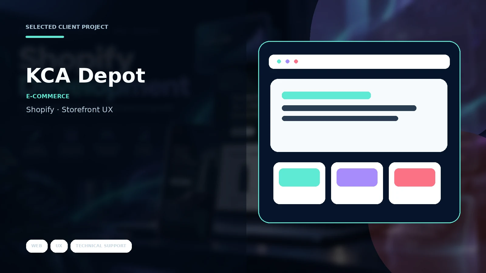 KCA Depot Shopify projesi